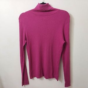 Chico's Capri Turtleneck Top Fandango Fuschia Size 12 (Chico’s 2)